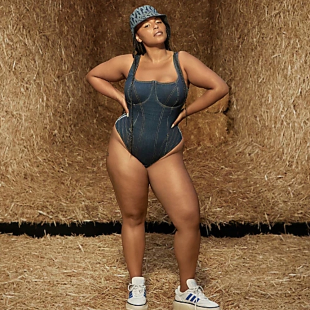 adidas x ivy park denim bodysuit